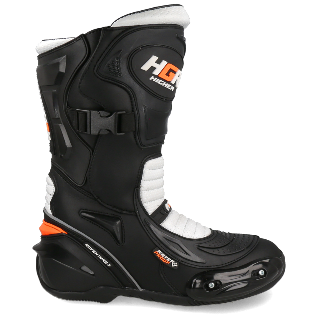 BOTA HOMBRE TOURING BLANCO - NARANJA NEON