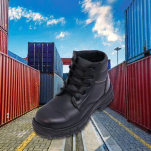 Bota Básica Industrial HGR en ambiente portuario con contenedores